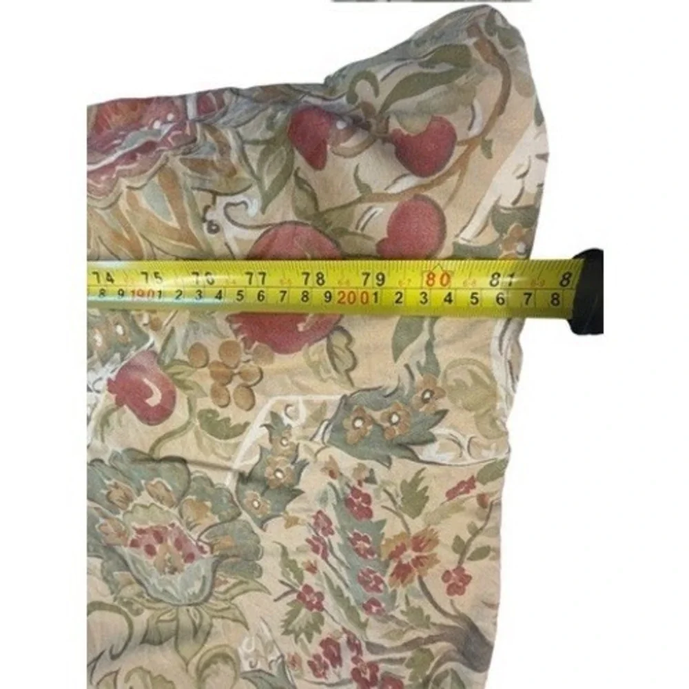 Pottery Barn Pomegranate Floral Duvet Cover Full Queen Sage Red Tan Botanical